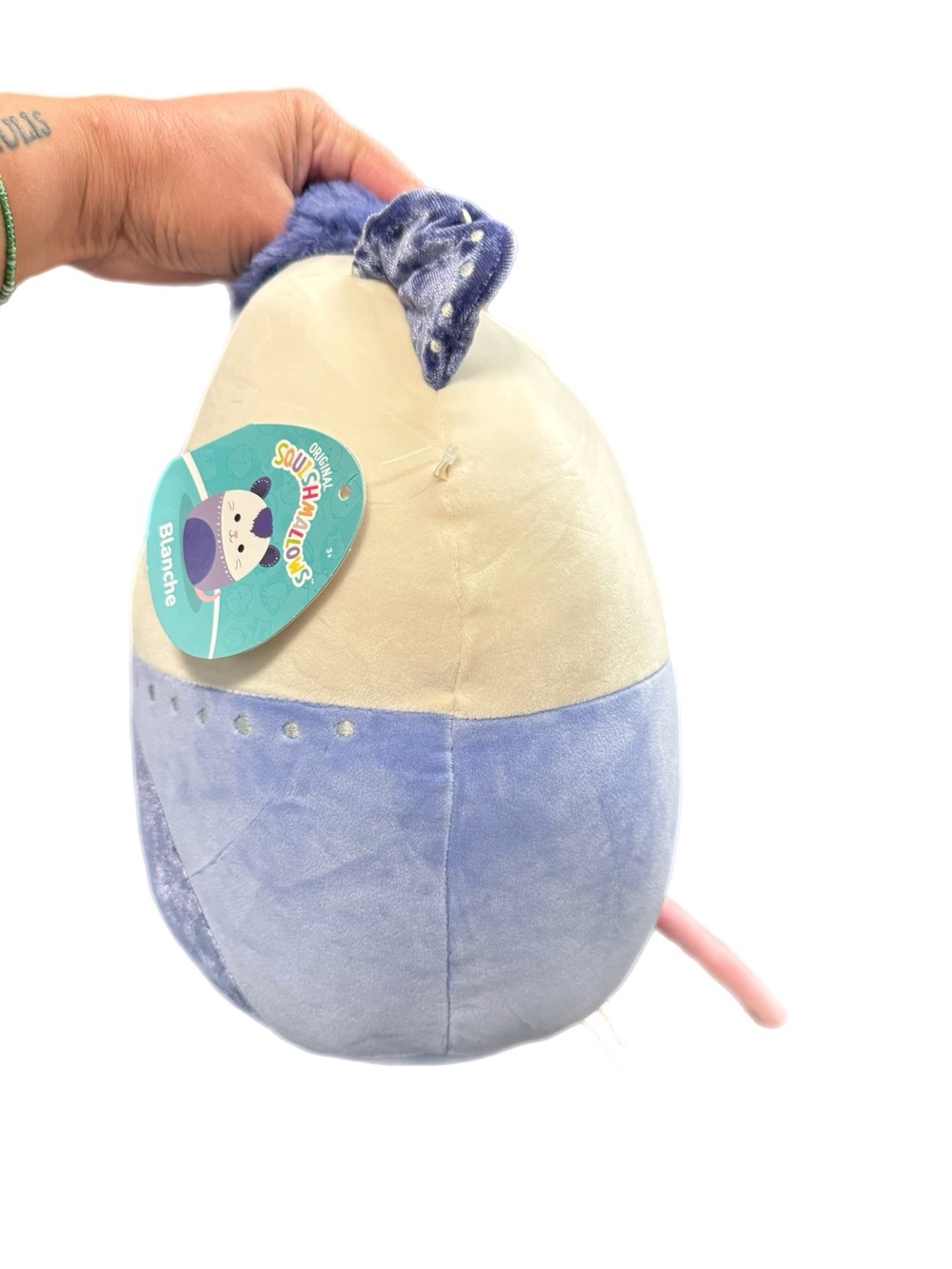 Squishmallows Blanche the Possum Purple Cream Plush 12” NWT - Picture 7 of 10